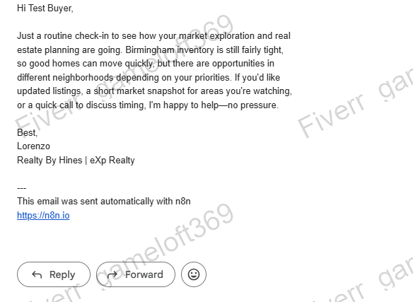 Warm follow-up email example